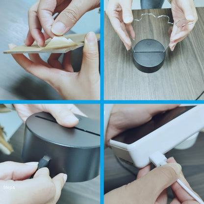 Veilleuse Chat Moderne 3D – Lampe LED tactile multicolore, rechargeable USB