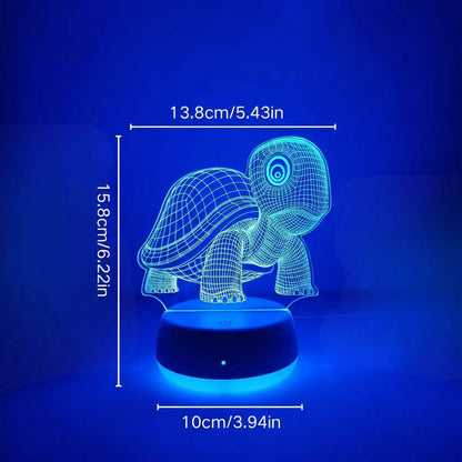 Veilleuse Bébé Tortue LED 3D — Lumière douce et magique pour des nuits paisibles