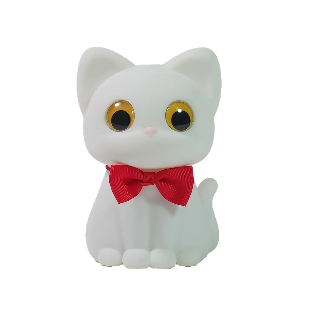 Veilleuse Chat Nœud Papillon LED – Lampe de nuit mignonne et apaisante pour enfants, rechargeable USB