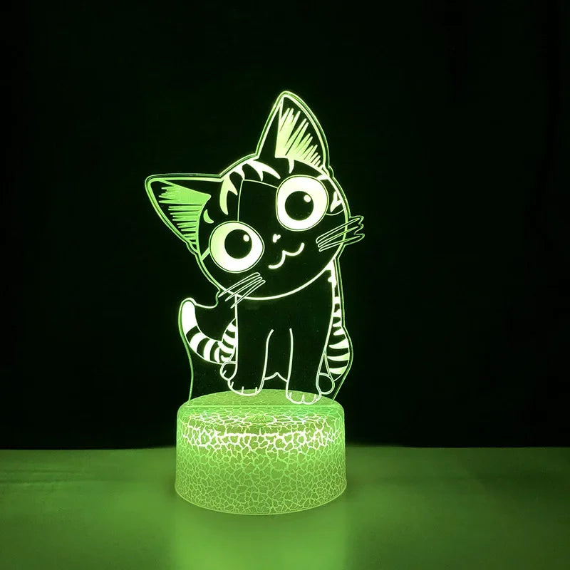 Veilleuse Chat 3D LED – Lampe décorative pour chambre enfant & rechargeable USB