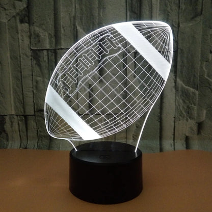 Veilleuse Ballon Football Américain 3D LED pour Enfant – Lampe de Nuit Illusion Optique Multicolore