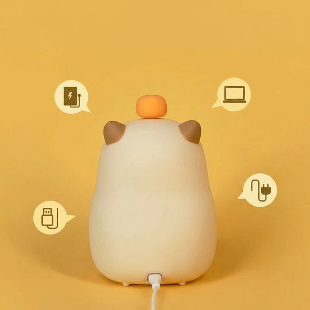 Veilleuse Réveil Castor – Lampe de Nuit Enfant Rechargeable USB