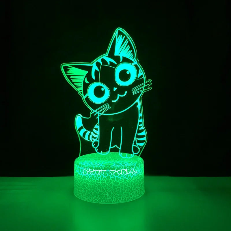 Veilleuse Chat 3D LED – Lampe décorative pour chambre enfant & rechargeable USB