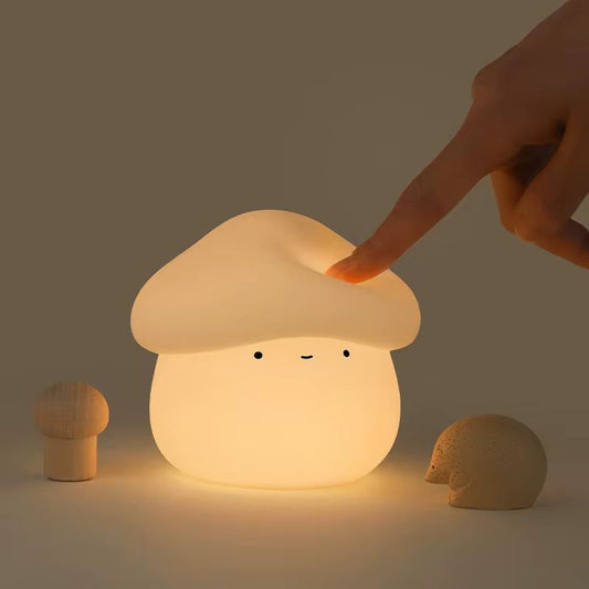 Veilleuse Champignon mignon LED – Lampe en silicone apaisante pour enfants – Rechargeable USB