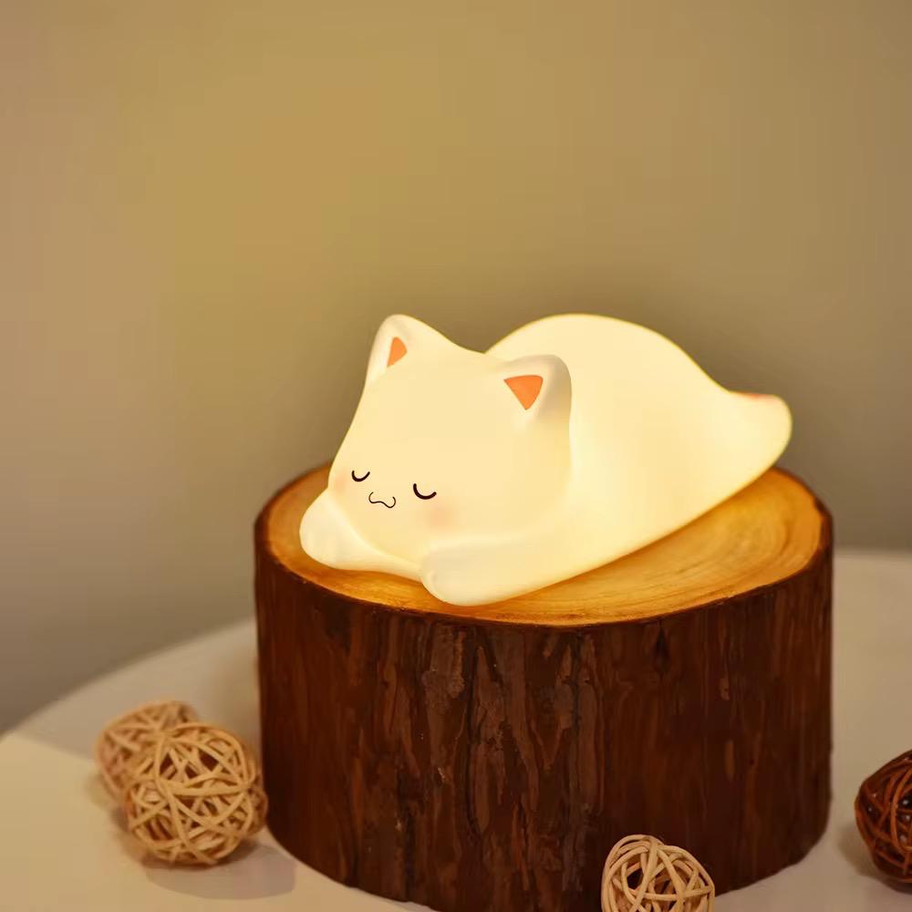Veilleuse Chat Lumineux – Lampe de chevet pour bébé et enfant – Rechargeable USB