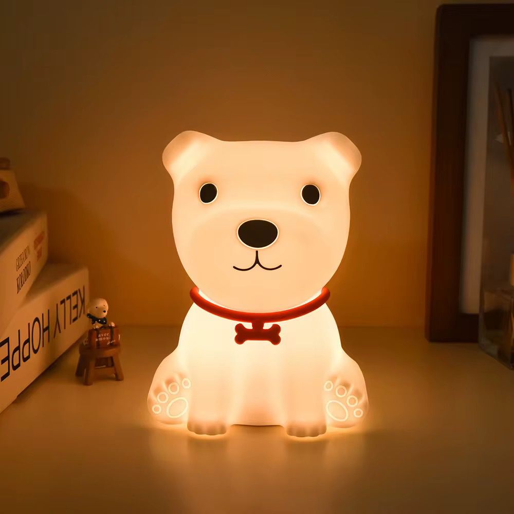 Veilleuse Chien assis LED – Lampe en silicone apaisante pour enfants – Rechargeable USB