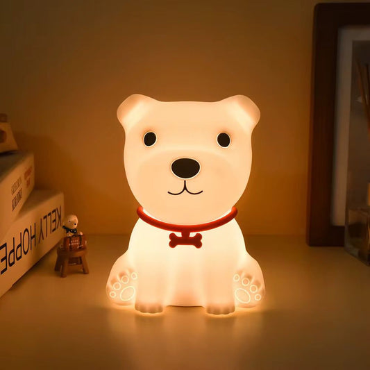 Veilleuse Chien assis LED – Lampe en silicone apaisante pour enfants – Rechargeable USB