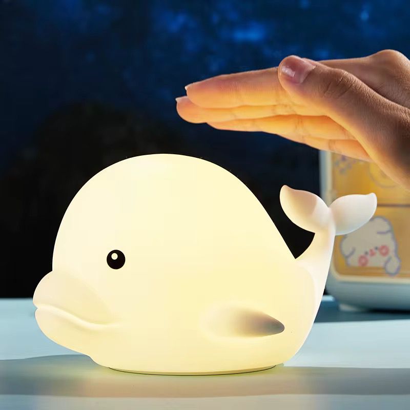 Veilleuse Dauphin LED – Lampe en silicone apaisante pour enfants – Rechargeable USB