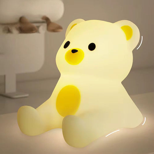 Veilleuse Ourson LED – Lampe en silicone apaisante pour enfants – Rechargeable USB