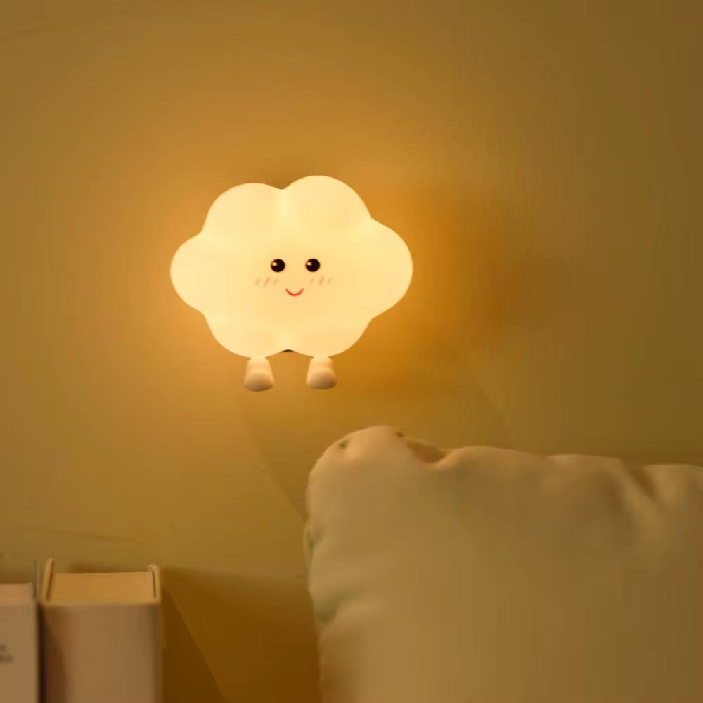 Veilleuse Nuage murale LED – Lampe en silicone apaisante pour enfants – Rechargeable USB