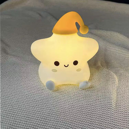 veilleuse étoile chapeau LED – Lampe en silicone apaisante pour enfants – Rechargeable USB