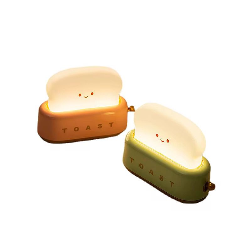 veilleuse toast souriant LED – Lampe en silicone apaisante pour enfants – Rechargeable USB