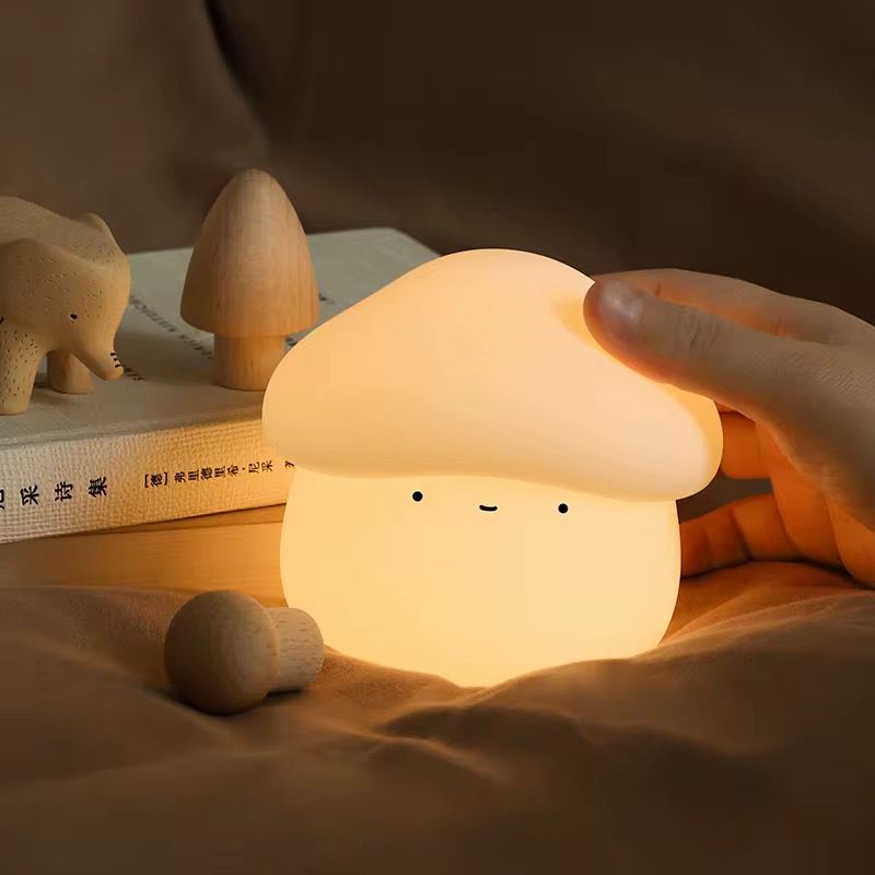 Veilleuse Champignon mignon LED – Lampe en silicone apaisante pour enfants – Rechargeable USB