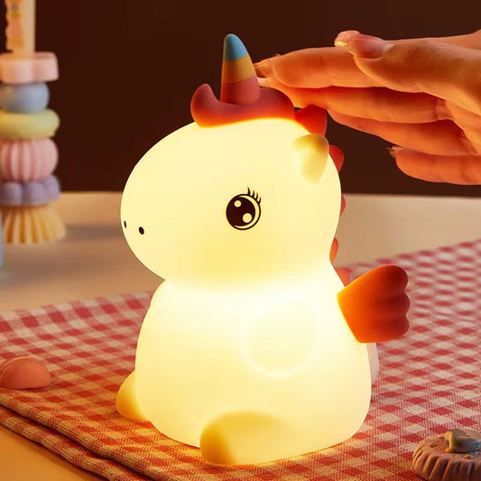 Veilleuse Licorne Arc-en-Ciel – Lampe LED en Silicone Doux Rechargeable USB