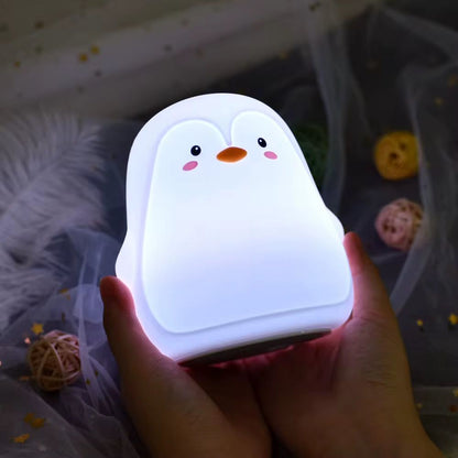 Veilleuse Pingouin LED – Lampe en silicone apaisante pour enfants – Rechargeable USB