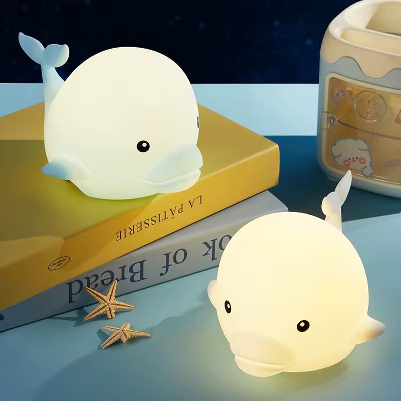 Veilleuse Dauphin LED – Lampe en silicone apaisante pour enfants – Rechargeable USB