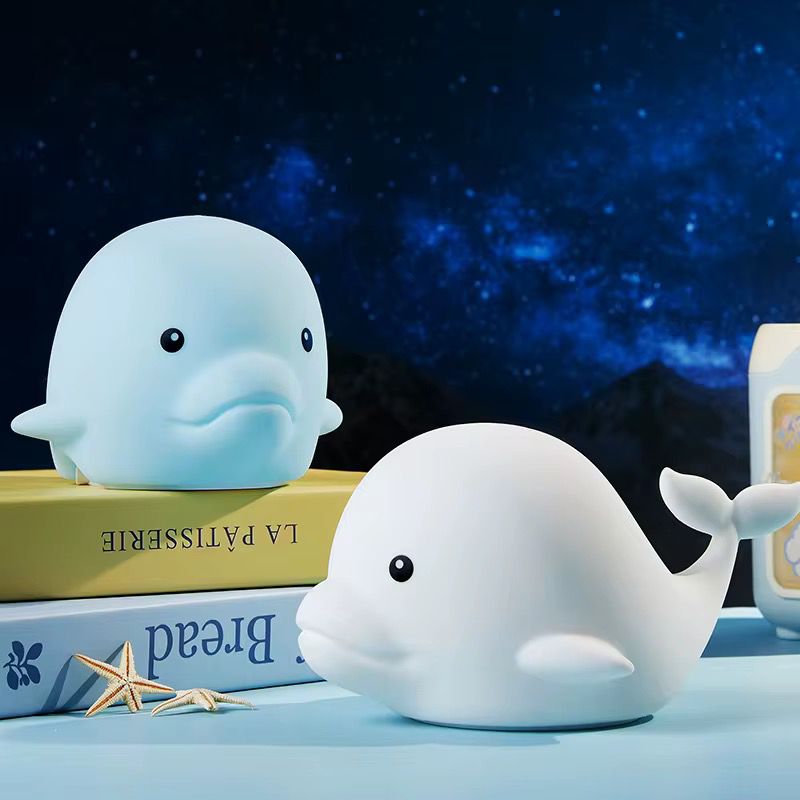Veilleuse Dauphin LED – Lampe en silicone apaisante pour enfants – Rechargeable USB