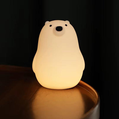 veilleuse ours blanc LED – Lampe en silicone apaisante pour enfants – Rechargeable USB