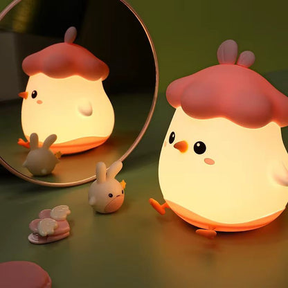 veilleuse Canard à coque LED – Lampe en silicone apaisante pour enfants – Rechargeable USB