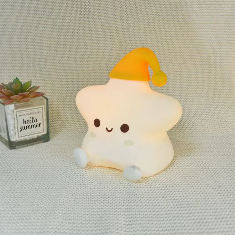 veilleuse étoile chapeau LED – Lampe en silicone apaisante pour enfants – Rechargeable USB