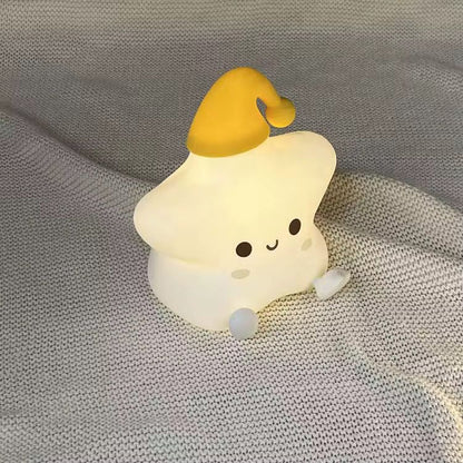 veilleuse étoile chapeau LED – Lampe en silicone apaisante pour enfants – Rechargeable USB