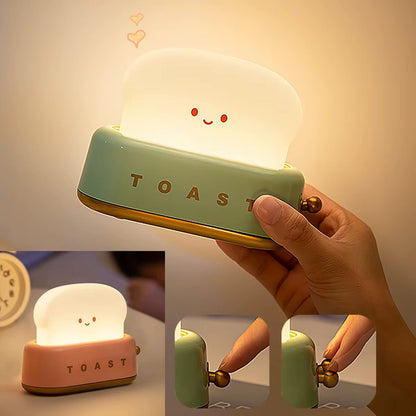 veilleuse toast souriant LED – Lampe en silicone apaisante pour enfants – Rechargeable USB