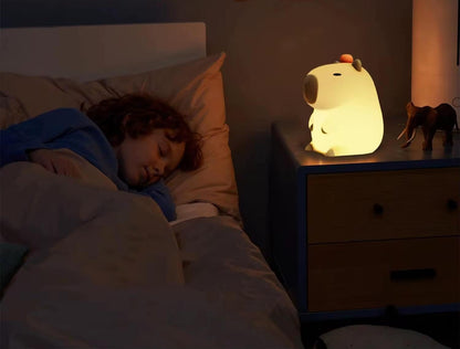 Veilleuse Castor Doux LED – Lampe en silicone apaisante pour enfants – Rechargeable USB