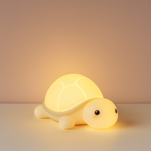 Veilleuse Tortue Douce LED – Lampe en silicone apaisante pour enfants – Rechargeable USB